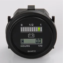 Battery Indicator Hour Meter Battery Percentage Gauge ROUND LED for Golf Carts Car Electric Vehicle Scooter Motorcycle RL-BI004