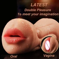 Realistic Vagina Male Masturbator Oral 3D Deep Throat With Tongue Masturbation Cup Real Pussy Aircraft Cup Oral Sex Toys For Man