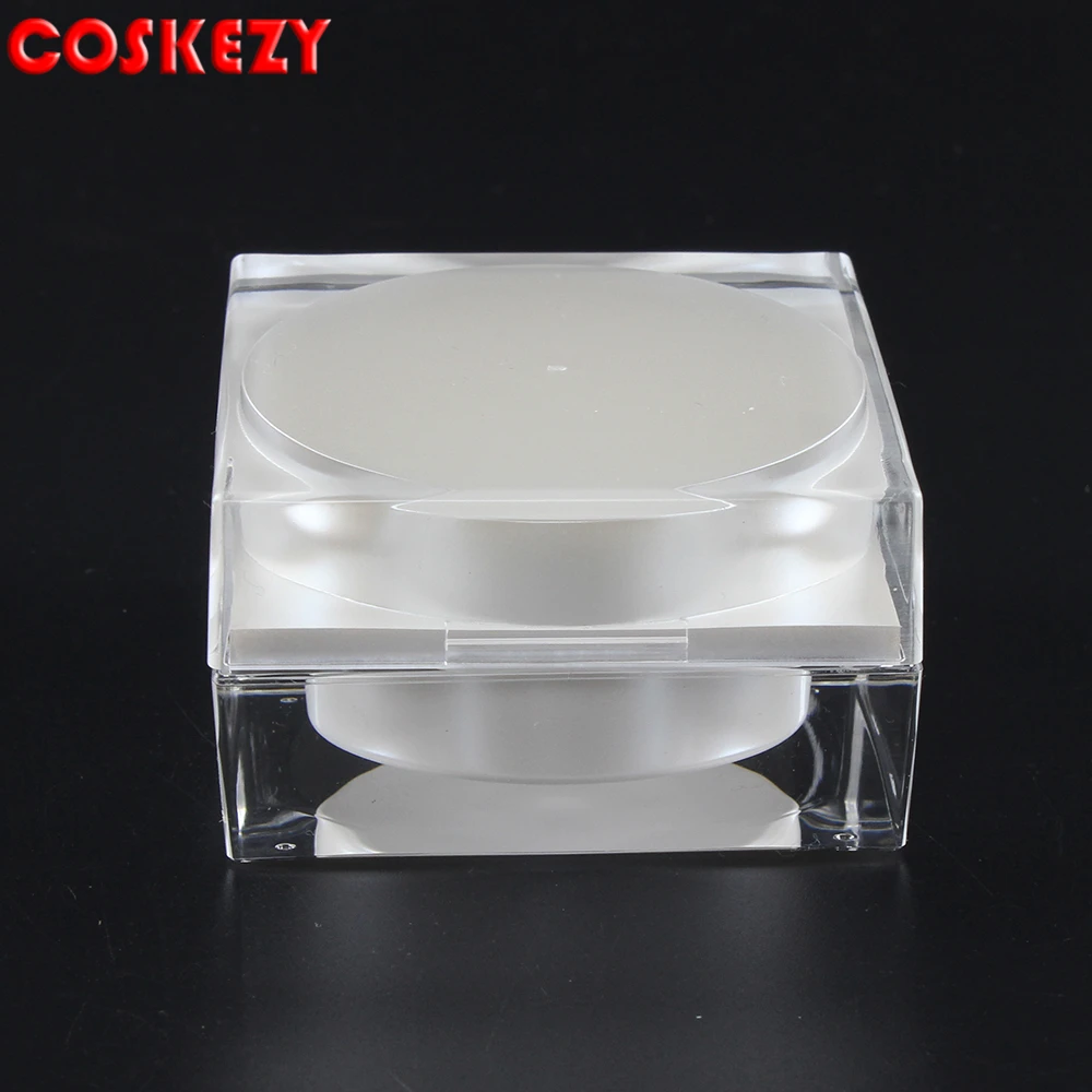 

High-grade 15g acrylic square cream jar, pearl white 15g acrylic packaging for cosmetics