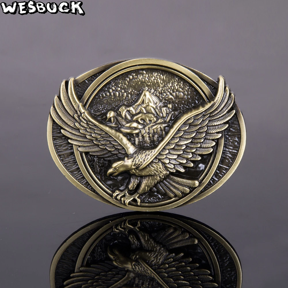 WesBuck Brand Eagle Metal Cool Belt Buckles for Man Unisex Western Fashion Buckle Cowboys Cowgirls Paracord Buckle Luxury Hebill