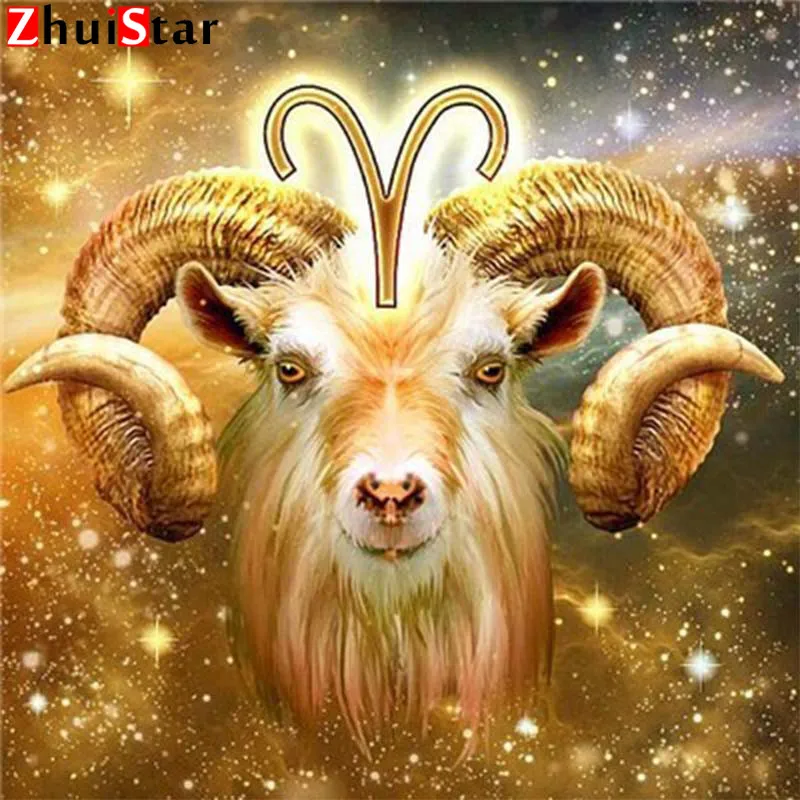 5D 100% full square DIY Aries diamond embroidery animal diamond painting mosaic cross stitch home decoration wall stickers ZWQ