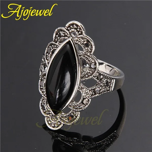 Ajojewel Black /Green Horse Eye Stone Ladies Ring Retro Vintage Jewelry For Women Gifts