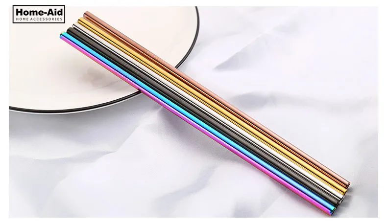 100 PCS Stainless Steel Straw Reusable Metal Drinking Straw With Cleaner Brush For Home Party Barware Bar Accessories