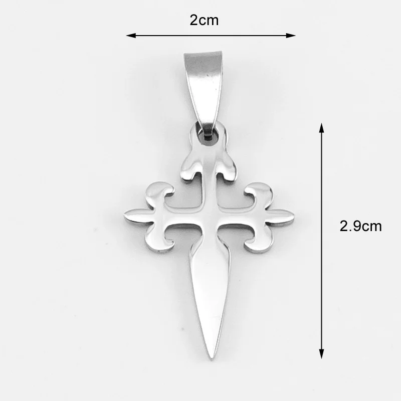 50pcs diy cross  jewelry Pendant double sides polished small Necklace Pendant for women stainless steel wholesale