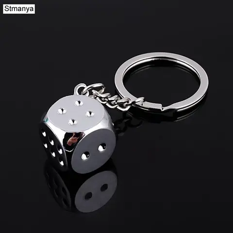 Metal Dice Keychain with Guitar and Soccer Stmanya