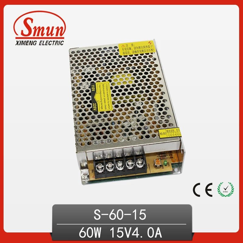 60W 15V 4A Switching Power Supply LED Driver For LED Strip Light Lamp AC220V To DC