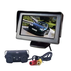 3in1 Video Parking Assistance Sensor Backup Radar Camera + 4.3 inch LCD Car Mirror Monitor Parking for Nissan Pathfinder r50 r51