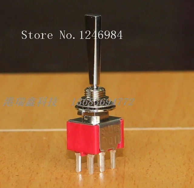 

[SA]1MD4 flying model aircraft trigger pin dual six-foot long flat handle small double reset button switch M6.35 Deli--20pcs/lot