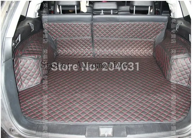 for 2010-2014 for Subaru  Outback trunk mat+back mats+two sides mats waterproof leather car mats