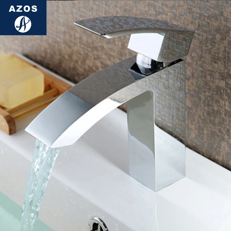 Azos Under Counter Basin Faucet Soft Wash Basin Brass White Cold and Hot Switch  Shower Room Basin Bathroom Cabinet Single Handl