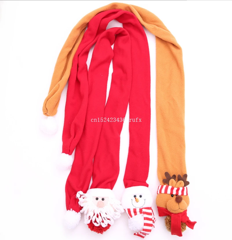 50pcs Christmas Scarfs Santa Claus Snowman Elk Scarf Neckerchief for Children Women Men Christmas New Year Gift