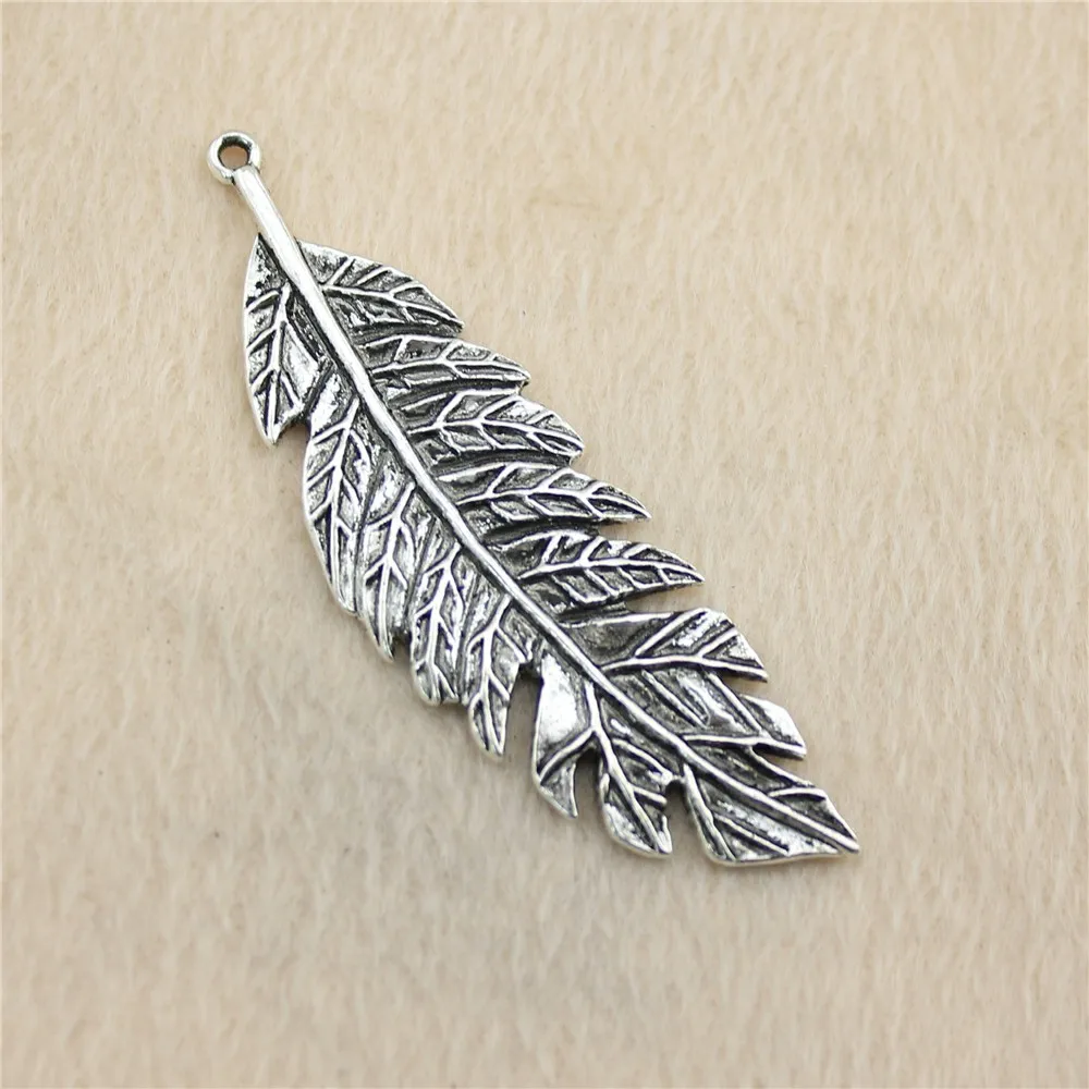 

8pcs/lot 71*22mm ancient silver Large Leaves charm Pendants DIY jewelry for bracelet necklace earring