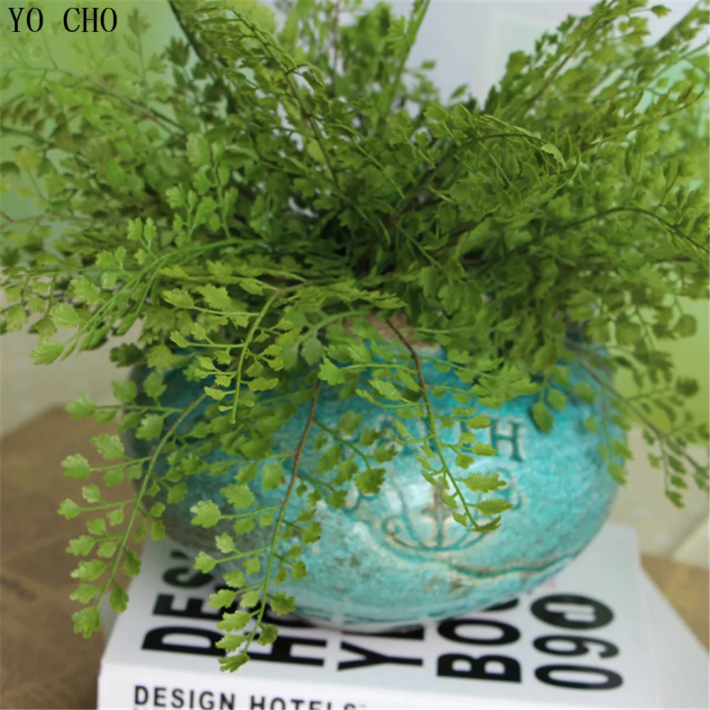 High grade simulation flower 7 bunches small cuckoo leaves plastic flowers decorative home rranging green artificial plants