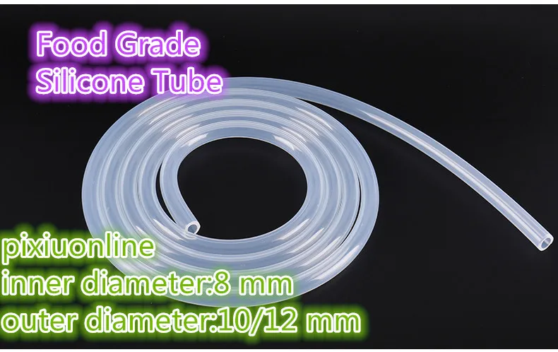 

1PCS YT834 Imported Silicone Tube Food Grade Capillary Transparent Hose ID 8 mm* OD 10/12 mm Plumbing Hoses 1Meter