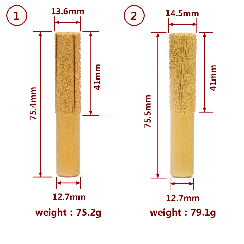 1 stücke 1/2 "Schaft Vakuum Gelötete Diamant Router Bits für Granit Marmor Router Cutter Profiling Schneiden Stein Rand gravur Werkzeuge – Detail 1