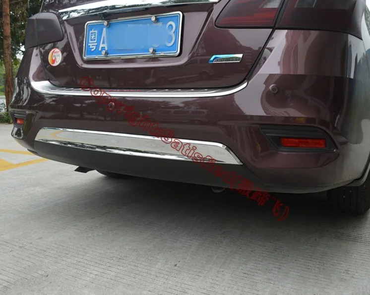 ABS Chrome Rear Bumper Cover Trim For Nissan Sentra 2016 2017 Car Accessories Stickers