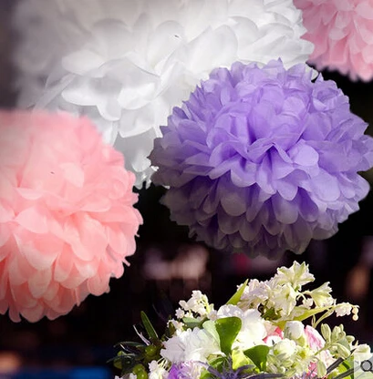 New 10pcs/set 4Inch (10cm)  Blue Wedding Decorations Tissue Paper Pom Poms Balls Mint Green Flowers Paper Flowers Wedding