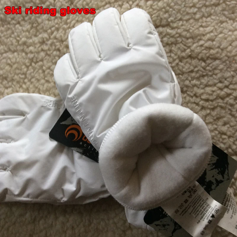 high quality winter Ski gloves Cold waterproof Windproof winter gloves Outdoor sports Riding skate White gloves