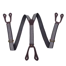 Jarretelles à boutons rayées pour hommes, à la mode, ceinture étendue, jarretelles pour chemise, 1 pièce