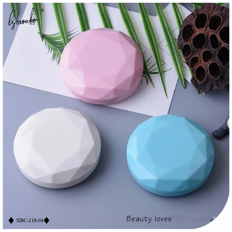 Lymouko Hot Geometric Prismatic Plastic Contact Lens Case for Women Holder Storage Eye Care Container Contact Lenses Box