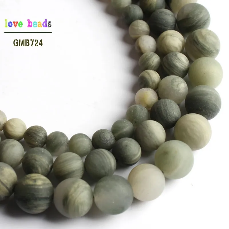 Natural Matte Green Grass Onyx Stone Round Loose Beads for Jewelry Making DIY Bracelet  15\'\' Strand 6mm 8mm 10mm