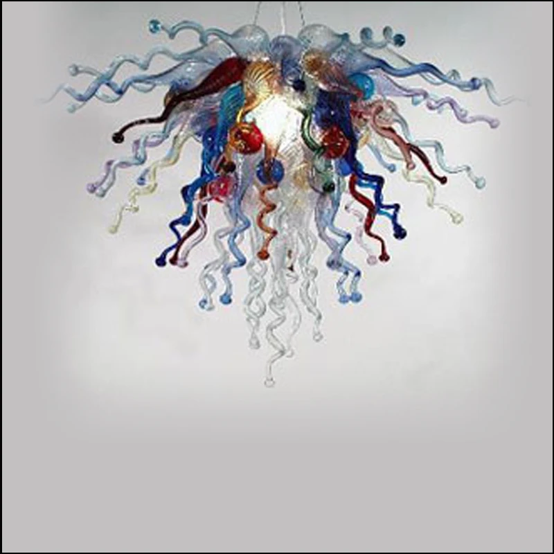 

Customized Color Glass Chandelier for Sale Free Shipping 100% Bright Colorful Modern Pendant Lamps