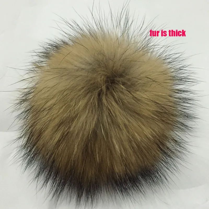 20pcs/ lot DIY 15cm Real Raccoon Fur Pompoms Fur Balls for Knitted Beanies Keychain Scarves Shoes Real Fur Pom Pom Wholesale