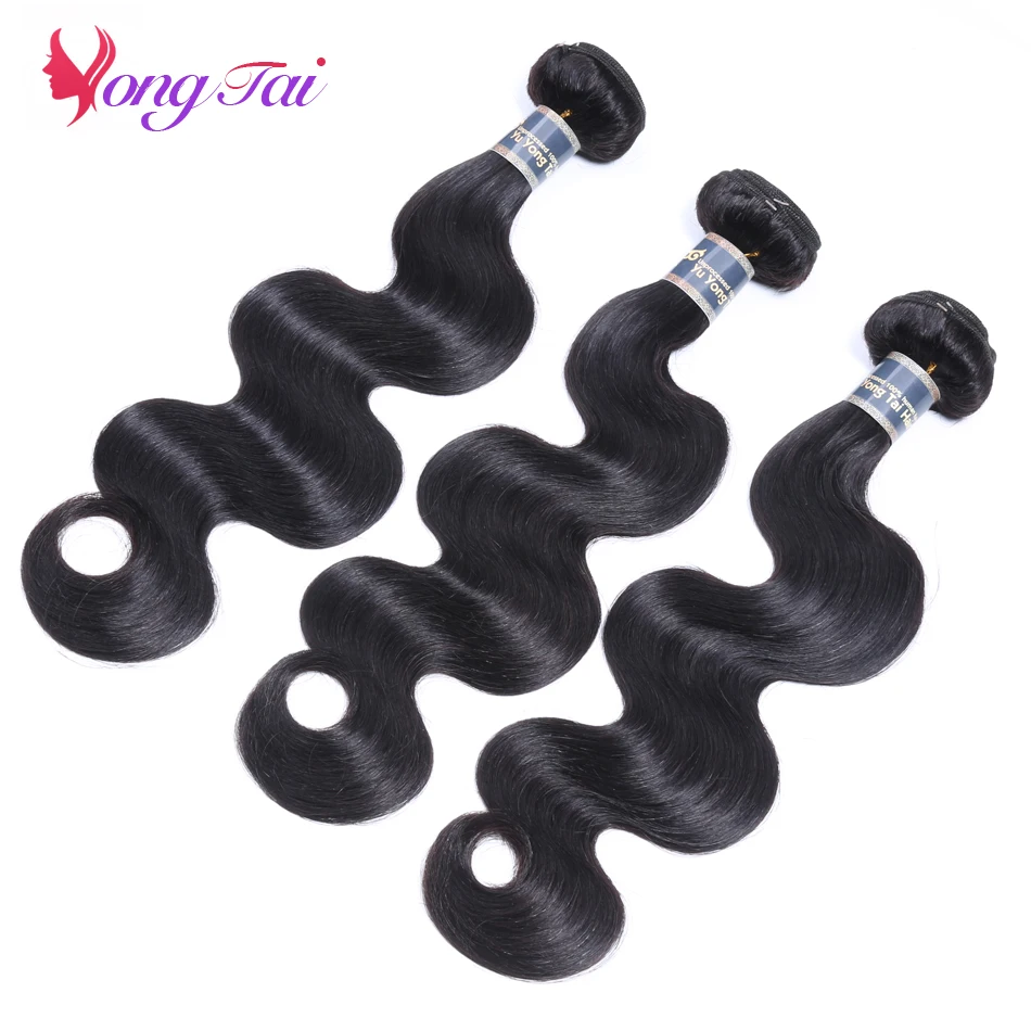 YuYongtai Tóc Brasil Sóng Thân Tóc Dệt Lưng 100% Tóc Dệt 1/3 Miếng 8-30 "Không remy Con Người Làm Tóc