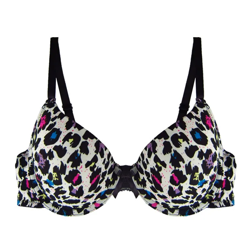 Special Price Women Bra Sexy Leopard Print Bras Everyday Underwire Underwear Tow Hook-And-Eye Small Cup 34-36 A-B-C-D