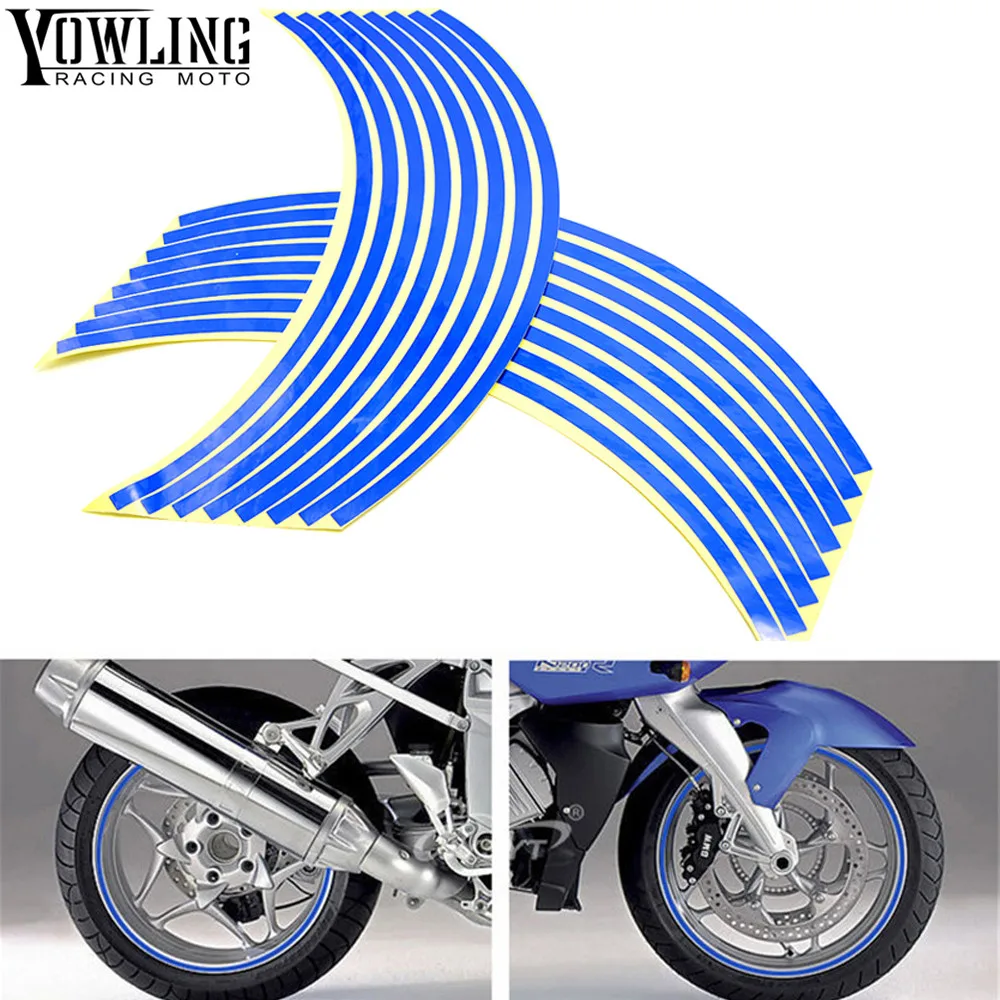 For SUZUKI GSXR600 GSXR750 GSXR1000 GSX-R 600 750 1000 Colorful motorcycles wheel stickers Reflective Rim moto Stripe Tape