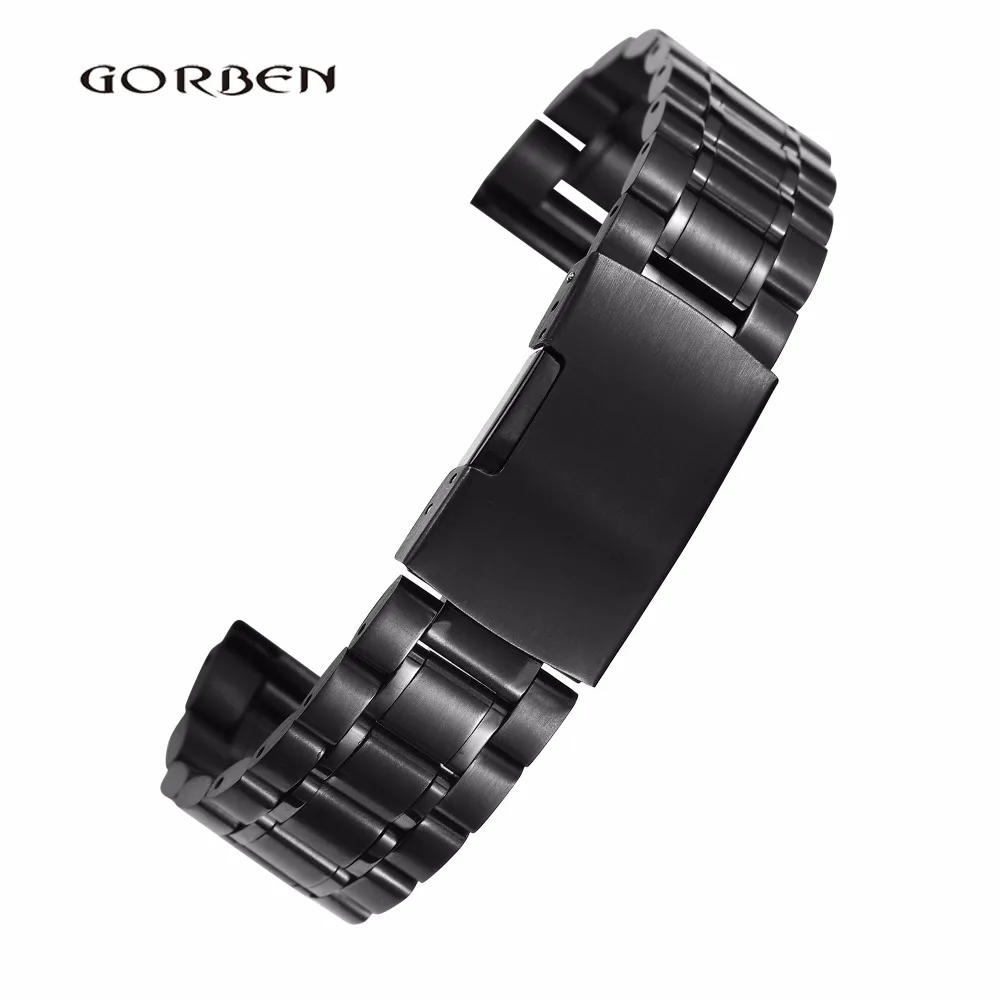 

Watchband For Men 16mm 18mm 20mm 22mm 24mm Stainless Steel Strap Black Silver Golden With Folding Clasp Metal Women Watch Band