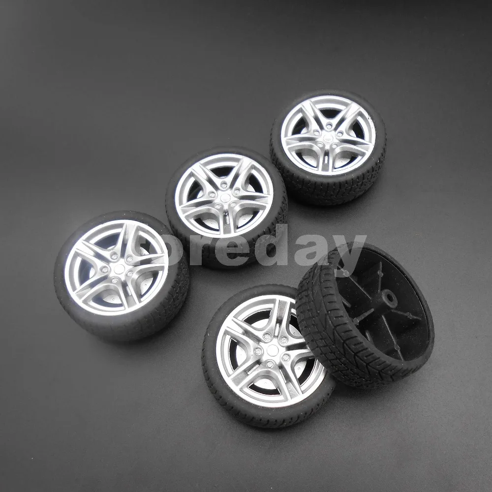 100PCS Rubber Plastic Simulation Tire Wheel DIY RC Model Car Dia. 16mm 18MM 38MM 48MM for 2mm (1.95MM) 3MM (2.95MM) * FD467-471