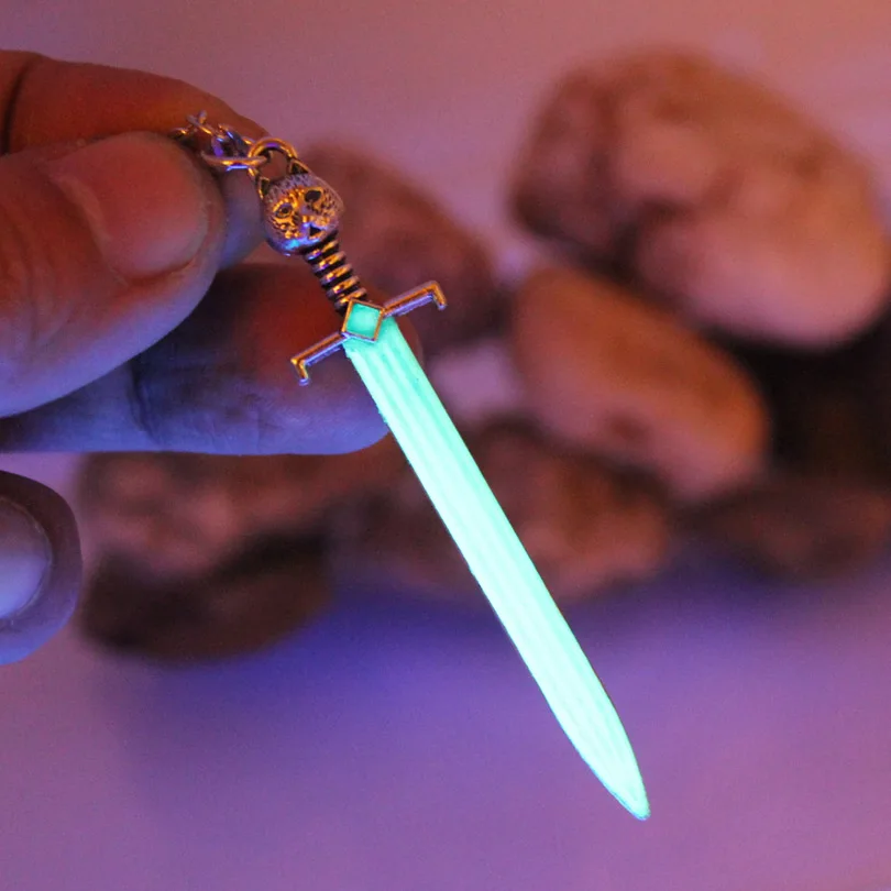 New  Sword Luminous Necklace Pendant GLOW in the DARK Gift