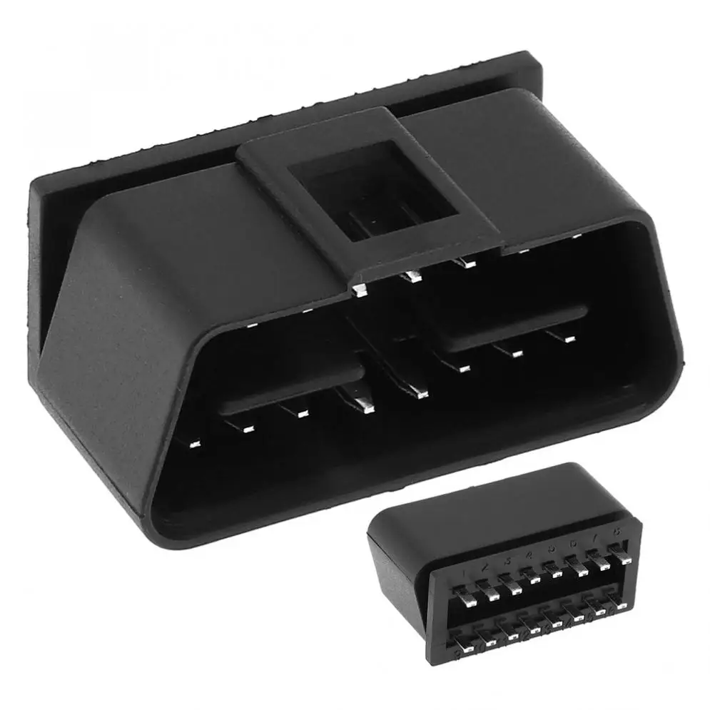 

OBD-II 24V Square Hole Plastic 16Pin Male Extension Opening Cable Car Diagnostic Interface Connector PLug