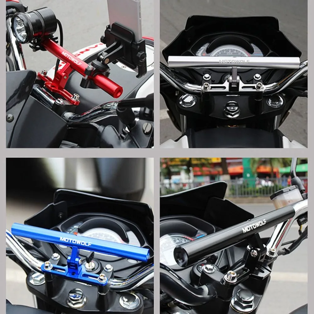 MOTOWOLF Motorcycle Modifying Extension Crossbar Aluminum Alloy Extended Bracket Multifunction Adjustable Expansion Rod