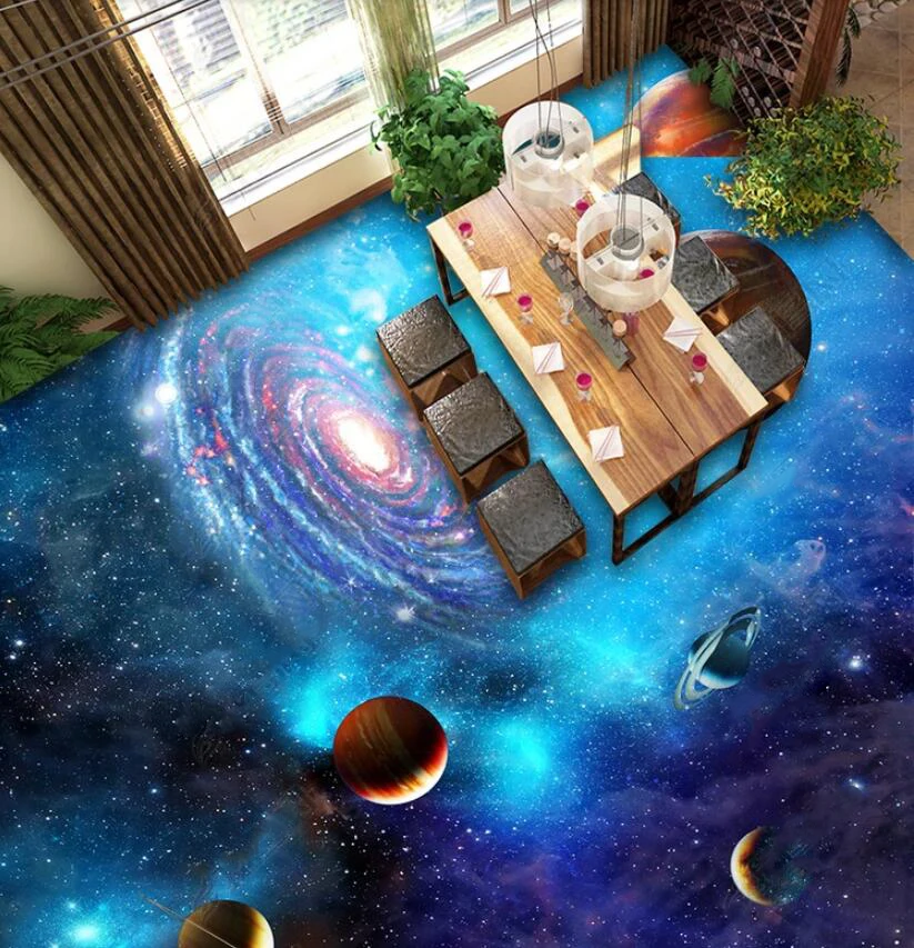 

The universe galaxy starry sky 3D stereoscopic painting floor tile