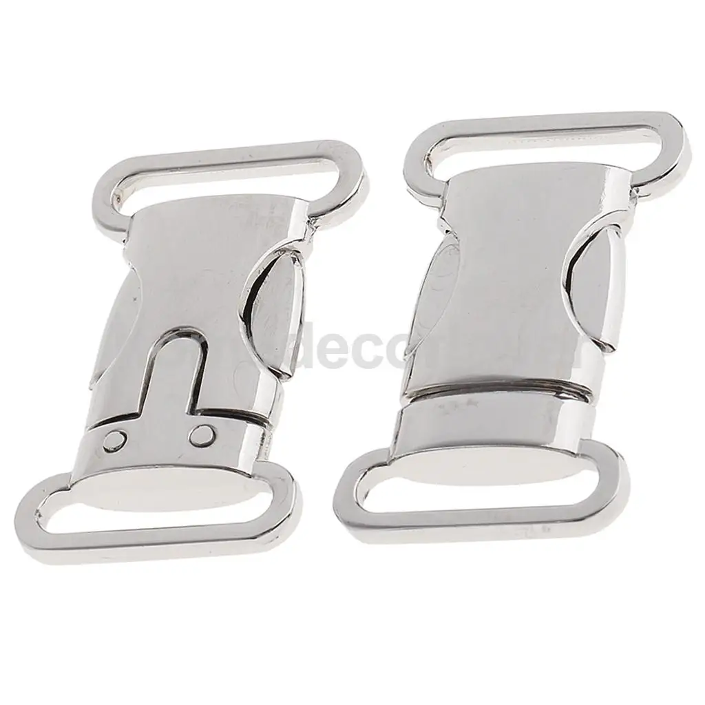 2pcs Stainless Steel Side Release Buckle for Paracord Bracelet Dog Collar Bag Clasp durable Stainless steel material