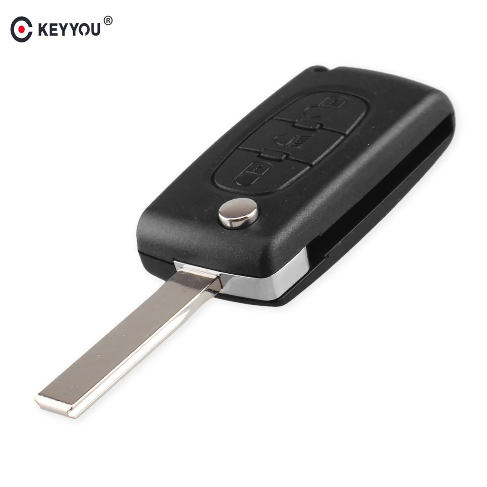 KEYYOU dla Citroen C1 C2 C4 Picasso C5 C6 3 do przycisków FOB zdalnego przypadku światła Symbol z odznaka CE0536 darmowa wysyłka