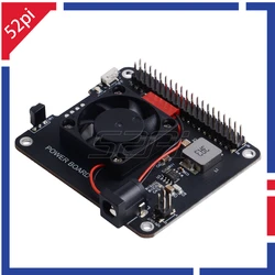 52Pi DockerPi Power Board for Raspberry Pi 4 B & 3B+ & All Platform Power with Safe Shutdown Auto Cooling Fan Expansion Board