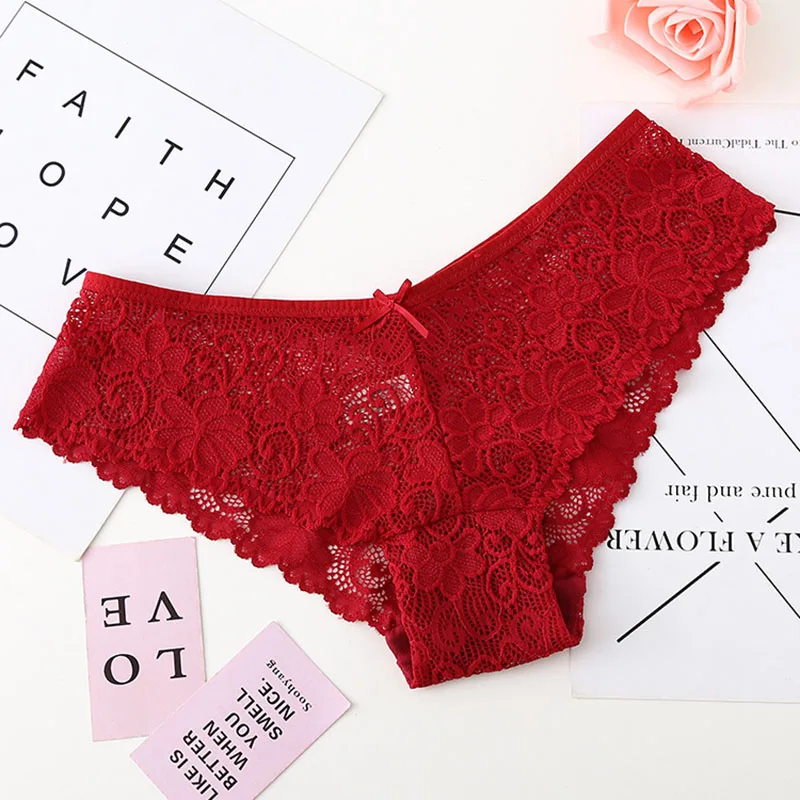 Fashion Women Cotton Low-Rise Seamless Briefs Sexy lace panties are ultra-thin breathable Soft Comfortable Female Panties M/L