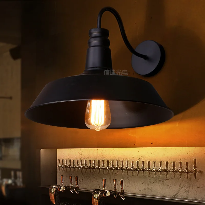 

American country study process simple retro bedside lamp aisle pot restaurant bar outdoor wrought iron wall sconce