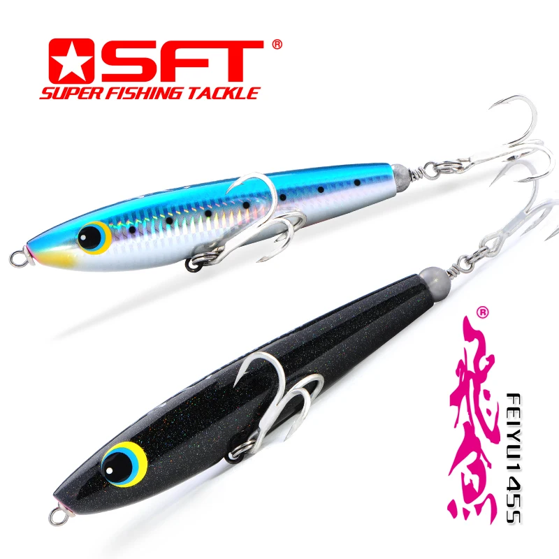 New 145mm 60g Fishing Lure Sinking Pencil Popper   Wooden Plug  Hand-made  Sea Fishing Lure  Tuna Yellowtail  SFT Brand