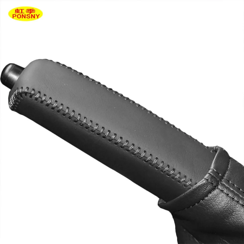 PONSNY Car Handbrake Covers Case for TOYOTA Land Cruiser Prado LC150 LC200 Genuine Leather Car-styling Handbrake Grips Cover