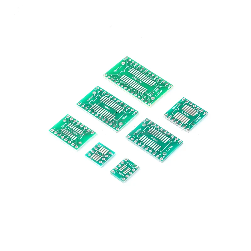 free shipping 70PC universal pcb board kit SOP/MSOP/SSOP/TSSOP/SOT23 pcb kit SMT TO DIP adapter board 7size*10pc