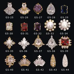 5pcs/lot 3D metal Nail art zircon rhinestone series nails decorations top-level zircon diamond Manicure luxury alloy nail Charms