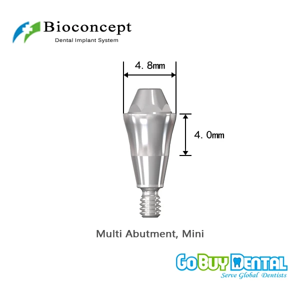 Bioconcept Hexagon Mini Multi abutment φ4.8mm, Straight, gingival height 4mm(337040)