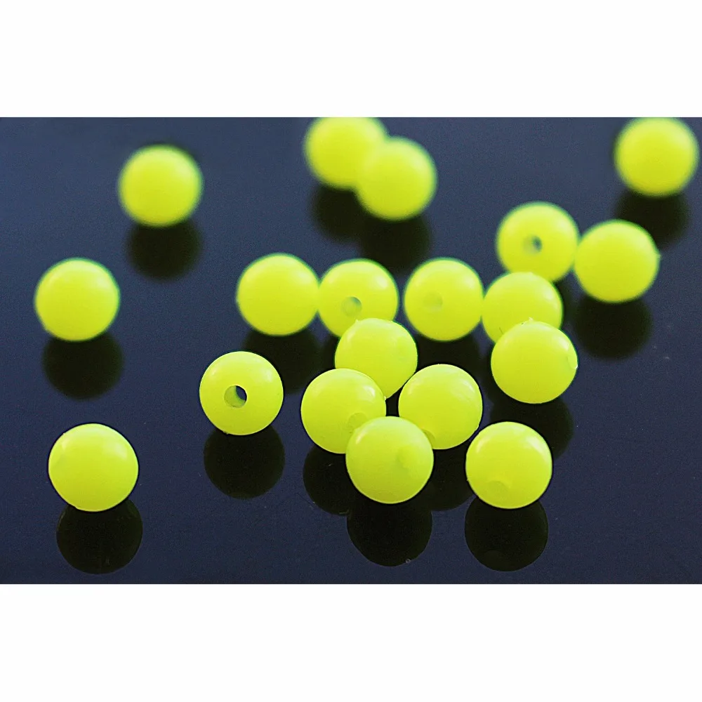 

Tigofly 200 pcs/lot Plastic Round Flo-Yellow Fishing Bead Hard Floating Bobber Bulk Beads Fishing Accessories Fly Tying Material