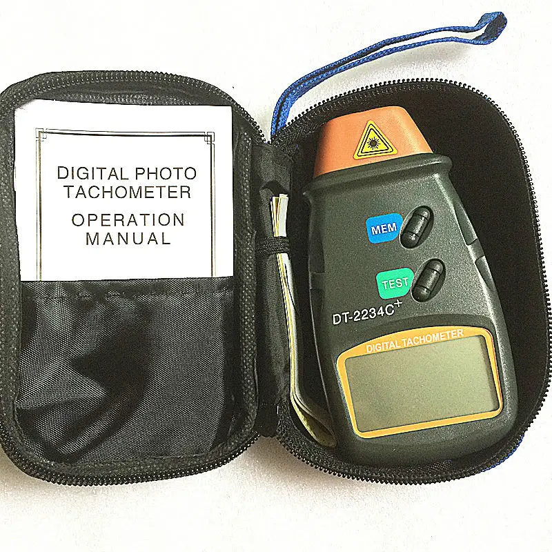 DT-2234C+ Digital Photo Tachometer Digital Engine Tachometer Digital Speedometer Digital Laser Photo Tachometer Non Contact Tach