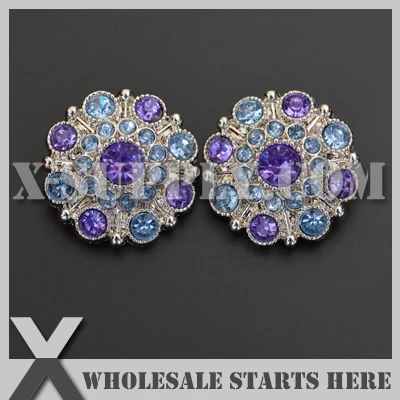 

28mm Special Stargazer Acrylic Rhinestone Button with Shank Back,Mixed Color for Flower Center,Headband