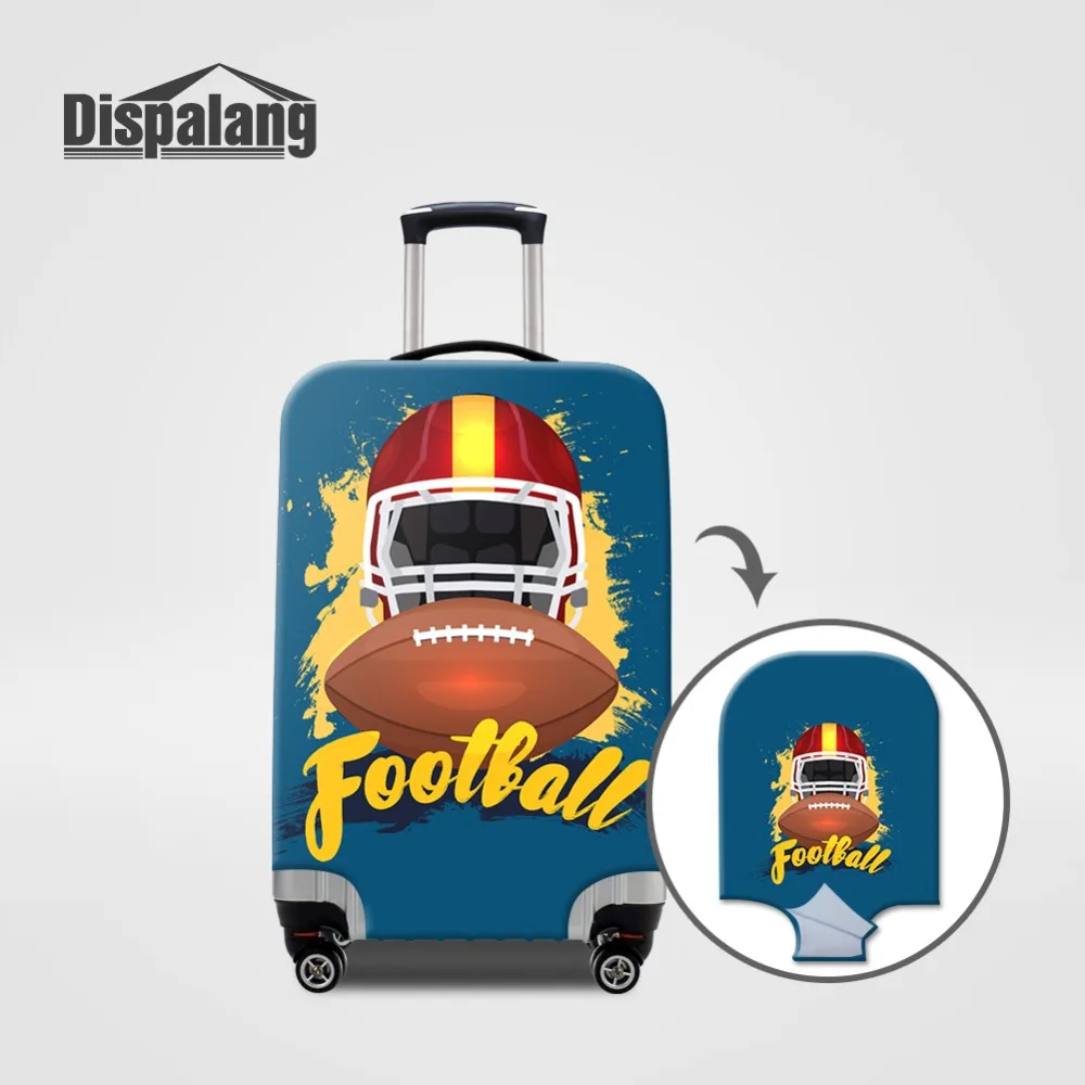 Customize Your Own Design Logo Luggage Cover Rugbyball Footballs Suitcase Protective Covers Men Portable Dustproof Case On Trunk